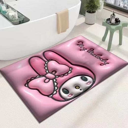 【Q弹柔软！环保亲肤】浴室防滑垫厕所卫生间地垫脚垫3D立体感膨胀小花软硅藻泥吸水地垫，纹理防滑设计，让你无需担心湿滑。ry 商品图7