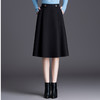 百褶拼接通勤修身，时尚A字裙松紧腰毛呢半身裙MYX-8090-9965-L 商品缩略图1
