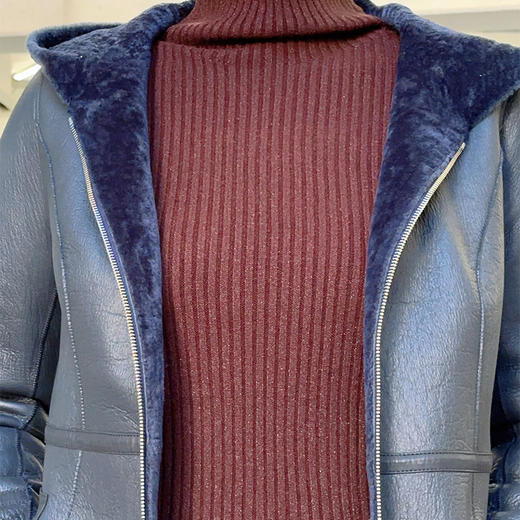 圣三利女装秋冬季皮毛一体羊皮革外套SL194PY02 商品图6