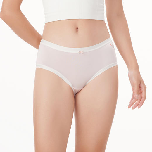 都市丽人健康木代尔系列纤柔绵内裤女茶纤维女士内裤中腰平角内裤LK45E7 商品图1