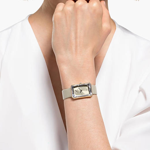 施华洛世奇(swarovski)知性几何造型手表 时尚女士皮带石英表 商品图1