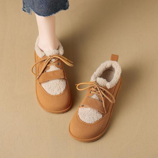 ZHR休闲鞋女2023年秋冬新款潮流休闲百搭保暖魔术贴平底毛毛棉鞋 商品图10