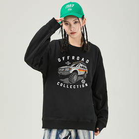 自由基地越野个性印花系列冬季圆领套头卫衣300克毛圈团队定制衫 NMT-2089