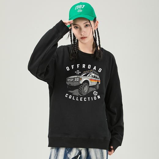 自由基地越野个性印花系列冬季圆领套头卫衣300克毛圈团队定制衫 NMT-2089 商品图0