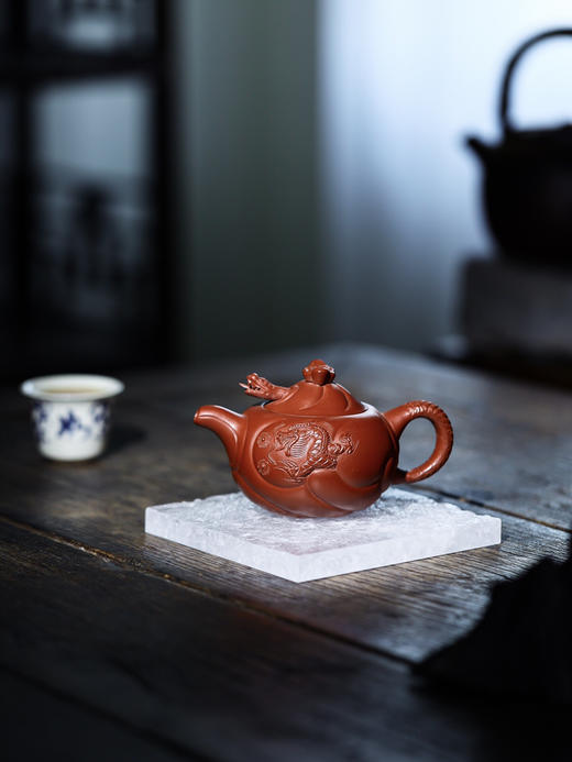 【青山特惠】宜兴原矿精品全手工朱泥鱼化龙紫砂壶 • 王文浩 150cc 商品图0