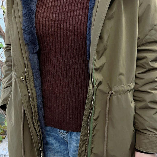 SAINT L’UCK/圣媛女装  简约时尚狐狸毛领派克服SA419Q55 商品图3