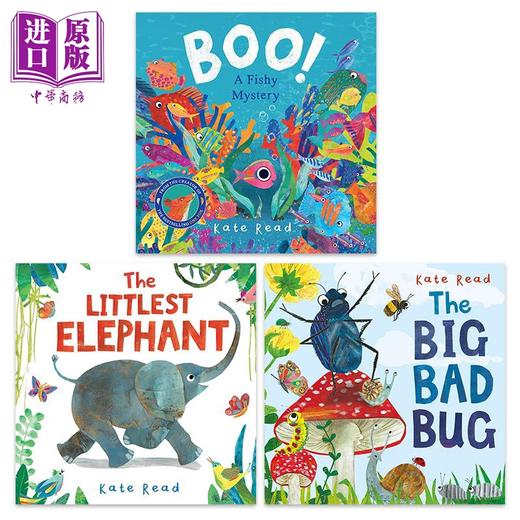 【中商原版】Kate Read 英文原版儿童绘本3册 海底历险Boo 大坏虫The Big Bad Bug 小小象The Littlest Elephant 故事图画书 商品图1