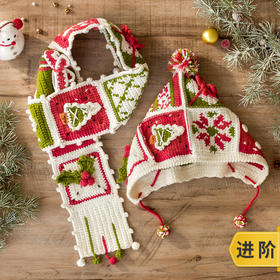 苏苏姐家融融圣诞帽子围巾套装手工diy编织钩针毛线团材料包