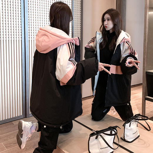 正反两穿保暖棉服  外套女冬季宽松休闲加厚保暖上衣  双面穿棉袄 商品图0
