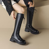 ZHR厚底长筒靴女骑士靴马丁靴女皮靴长靴子2023新款秋冬不过膝靴 商品缩略图4