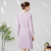 EITIE爱特爱气质千金OL通勤浅紫色小香风显瘦长袖连衣裙24春新款A2407305 商品缩略图4