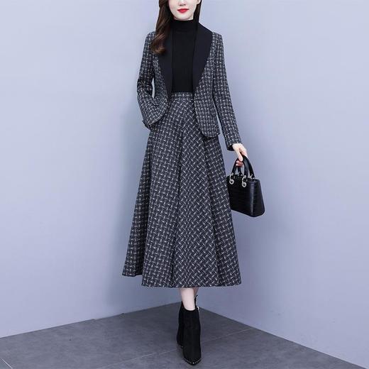 NYL- 95020秋冬新款时尚洋气西装外套+半身裙两件套显瘦减龄 商品图1