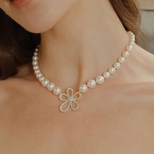 INBB0306 人间富贵花-蕾丝大花珍珠项链｜ INCH EDITION 时光不惑系列 商品图2