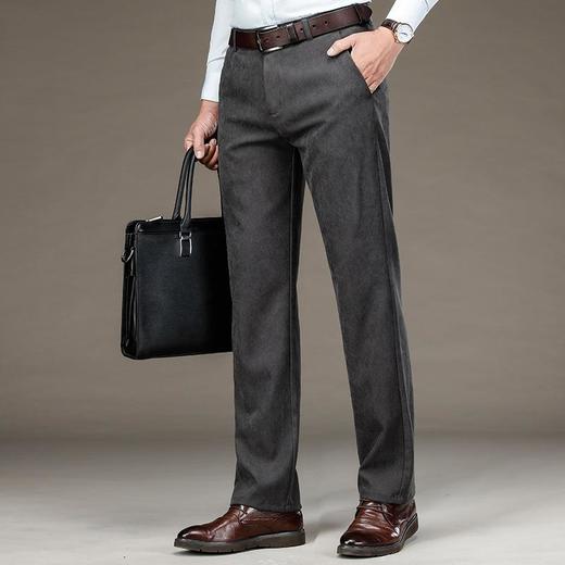 秋冬季男士休闲长裤子中年宽松弹力直筒商务西裤男装 商品图0
