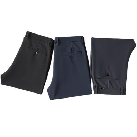 秋冬季男士加绒加厚休闲裤中年商务简约高弹爸爸正装长裤 商品图4