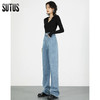 SUTUS/《复古街头范》牛仔裤丨加绒加厚秋冬复古做旧直筒长裤 通勤高腰遮肉牛仔裤 商品缩略图4