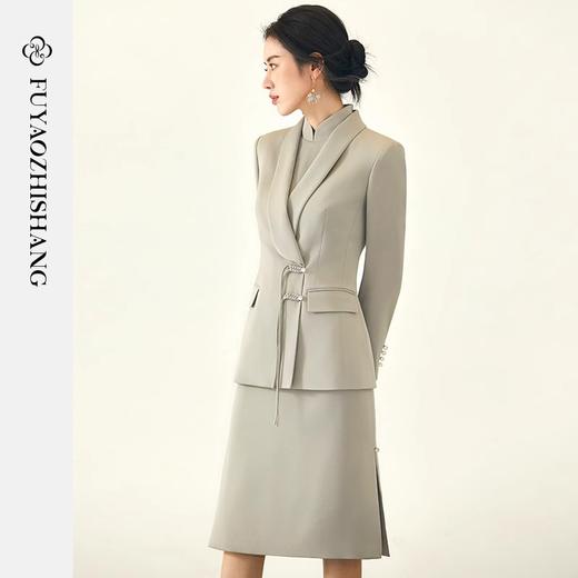 扶摇 气质国风西装外套新中式盘扣设计高端职业套装女高级感 商品图1