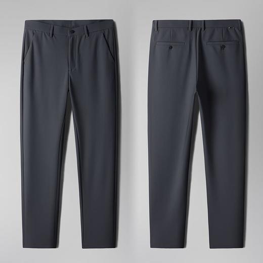秋冬季男士加绒加厚休闲裤中年商务简约高弹爸爸正装长裤 商品图2