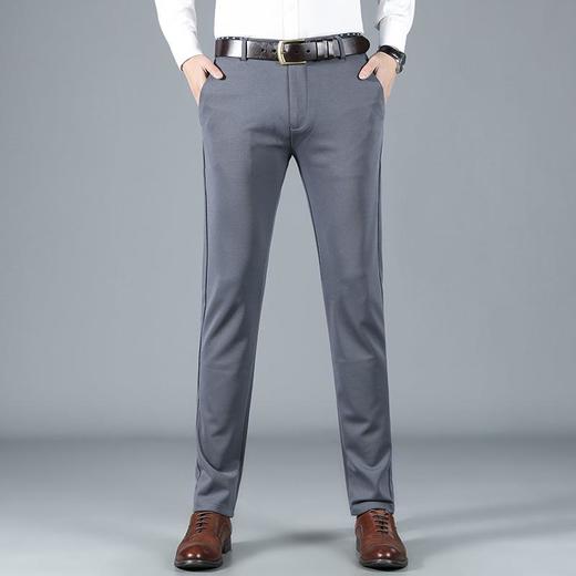 秋冬季男士休闲长裤中年中腰弹力免烫商务西裤男装裤子 商品图1