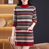 冬季新款，半高领中长款条纹提花加厚口袋女士毛衣针织打底衫CC-XX-3770 商品缩略图0