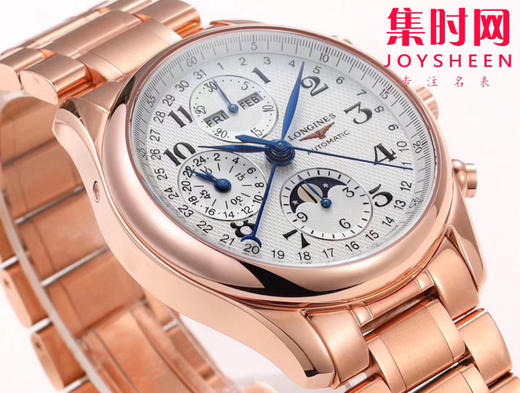 【小号40mm】浪琴 Longines 名匠月相系列 名匠八针月相 全玫金款 男士多功能机械腕表 商品图2