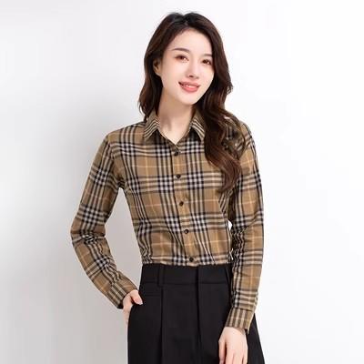 A经典格子衬衫女长袖2023秋冬新款加绒加厚复古衬衣设计感保暖上衣 商品图1