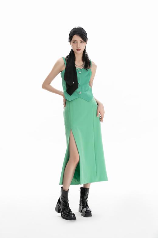 侧开叉长西装半裙 商品图0