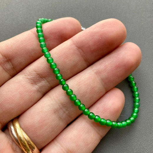 高冰种阳绿辣色翡翠珠串手钏手链 商品图5