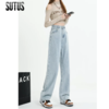 SUTUS/《复古街头范》牛仔裤丨加绒加厚秋冬复古做旧直筒长裤 通勤高腰遮肉牛仔裤 商品缩略图2
