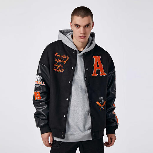 【Achock官方店】潮牌美式街头双色棒球服单排扣飞行员夹克外套 商品图2