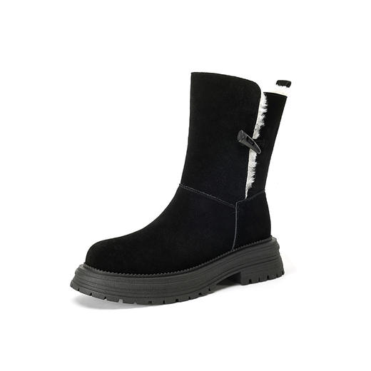 冬季保暖，牛翻皮+全羊毛厚底雪地靴HB-Z301 商品图13