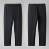 秋冬季男士加绒加厚休闲裤中年商务简约高弹爸爸正装长裤 商品缩略图1