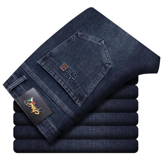 超柔弹力舒适牛仔裤男秋冬厚款直筒宽松高端商务大码水洗棉休闲裤 商品图4