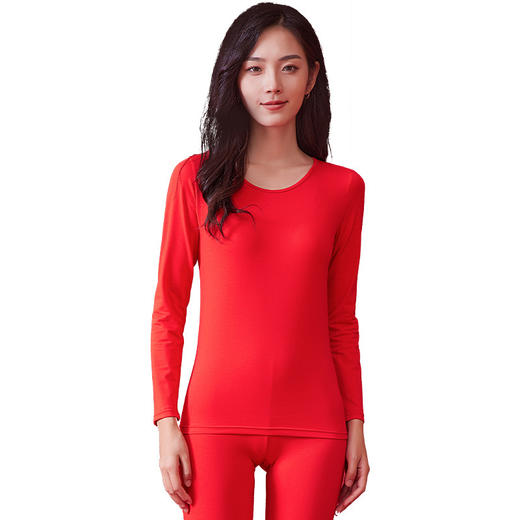 【诸事顺意福气上手❗️红运系列内衣】本命年情侣保暖内衣男红色圆领套装秋冬结婚秋衣秋裤女礼盒装马年父亲节礼物新年礼盒年货礼盒 商品图3