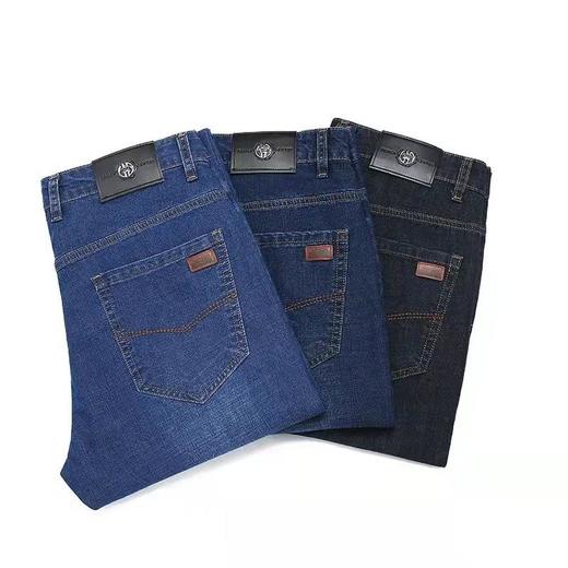 冬季男士加绒加厚牛仔裤中年商务休闲中腰爸爸男装保暖长裤 商品图3