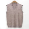 含毛混纺秋冬季男士羊毛背心中年休闲V领加厚爸爸男装打底衫 商品缩略图4