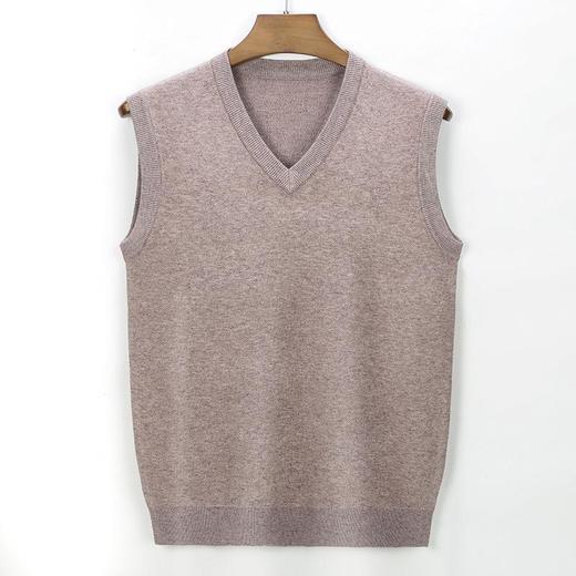 含毛混纺秋冬季男士羊毛背心中年休闲V领加厚爸爸男装打底衫 商品图4