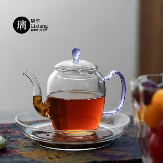 璃享小满月壶玻璃茶壶迷你泡茶壶功夫茶具小壶花茶壶透明带过滤小号 商品图3