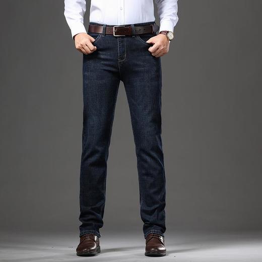 春秋季男士休闲牛仔裤中年棉质中腰弹力男装长裤 商品图0