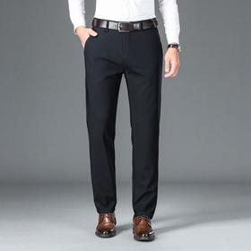 秋冬季男士厚款条纹休闲西裤中年商务休闲弹力正装长裤