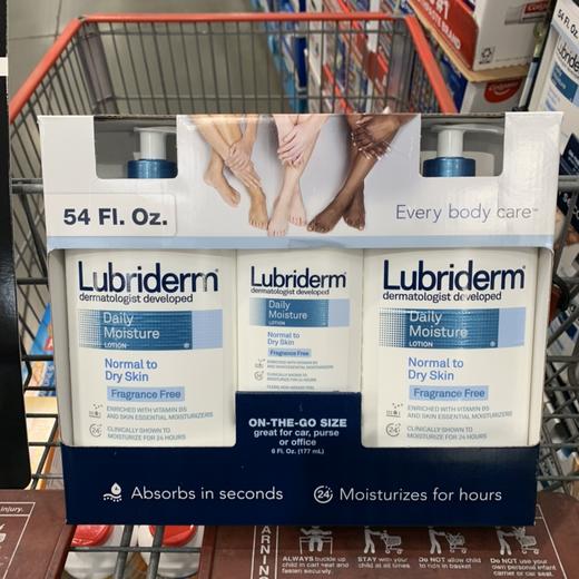 特价279元/3瓶装 美国产Lubriderm身体乳液润肤乳709ml*2+177ml！美国代购，无中文标签，介意慎拍 商品图6