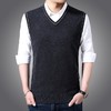 含毛混纺秋冬季男士含羊毛背心中年商务休闲V领织织毛衣男装马甲 商品缩略图1