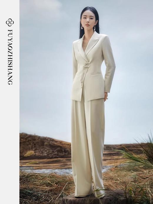 扶摇 中国风西装套装女长袖上衣盘扣新中式小众东方美西服 商品图4