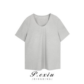 01-1 潘依绣丁丁宠粉夏季新款U领休闲百搭显瘦短袖T恤 Z61076