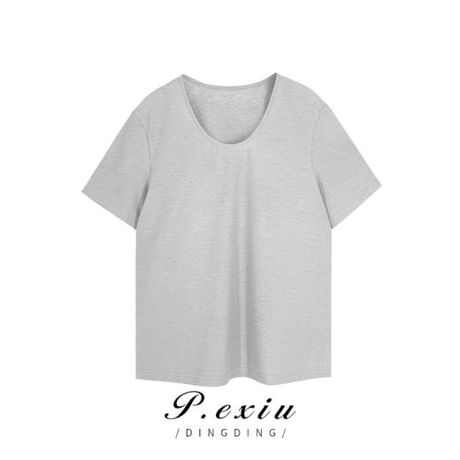 01-1 潘依绣丁丁宠粉夏季新款U领休闲百搭显瘦短袖T恤 Z61076 商品图0