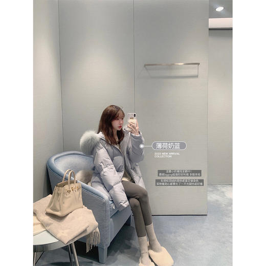 金蘑菇菇 MilkCream 小奶糖 / 22国标95绒子+定制白狐毛领羽绒服 商品图2