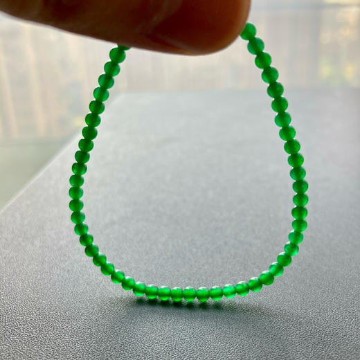 高冰种阳绿辣色翡翠珠串手钏手链 商品图7