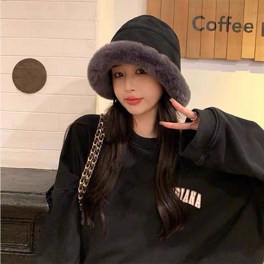 【好看又温暖】冬季毛绒渔夫帽女 日系显脸小 加厚防寒 百搭蒙古帽 加绒加厚 秋冬护耳帽 商品图2