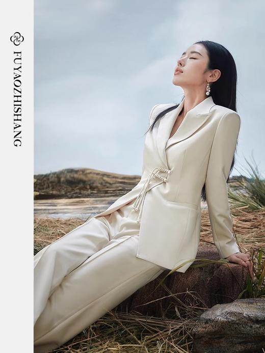 扶摇 中国风西装套装女长袖上衣盘扣新中式小众东方美西服 商品图2