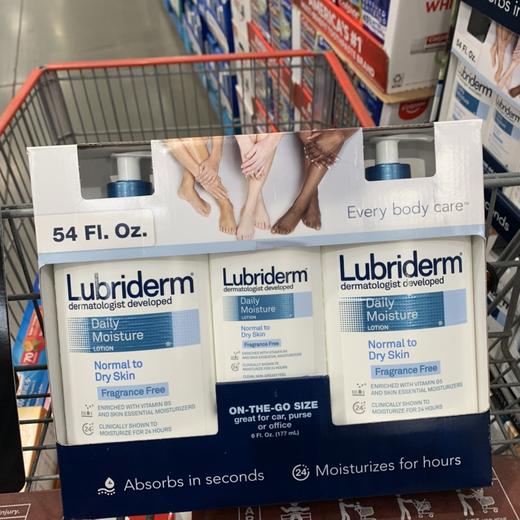 特价279元/3瓶装 美国产Lubriderm身体乳液润肤乳709ml*2+177ml！美国代购，无中文标签，介意慎拍 商品图5